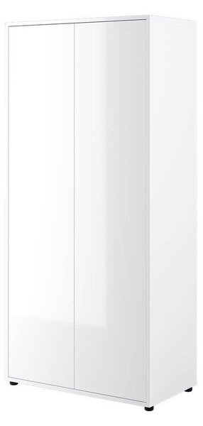 Szekrény Concept Pro Lenart AH156, Fényes fehér, Fehér, 218x101x55cm, Szekrényajtók: Pántos
