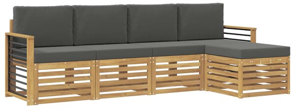 VidaXL Kültéri kanapé szett 5 pcs Fehér és Antracitszürke