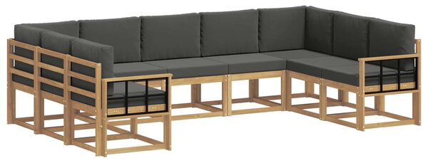 VidaXL Kültéri kanapé szett párnával 9 pcs Fehér és Antracitszürke