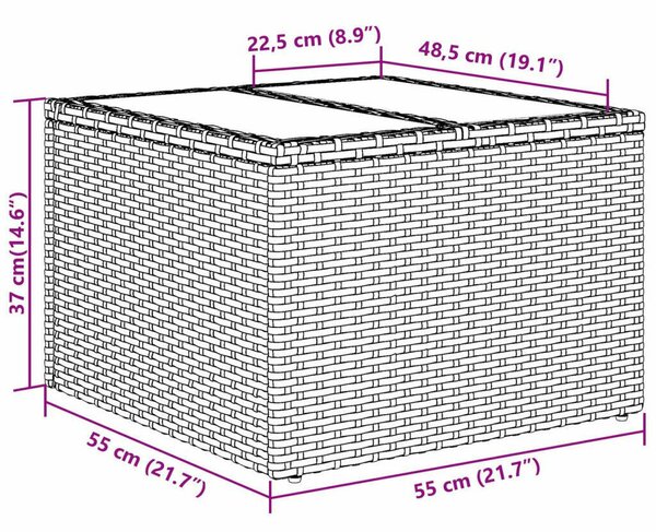 VidaXL Kanapé Szett párnával 8 pcs Fekete és Türkiz polirattan