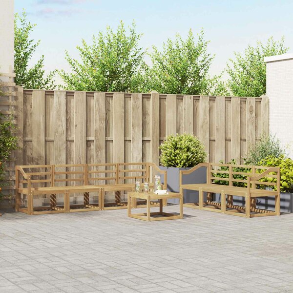 VidaXL Kültéri kanapé szett 8 pcs Fehér 59 x 59 x 37 cm Tömör Akácfa