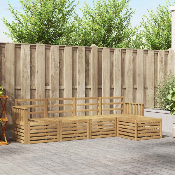 VidaXL Kültéri kanapé szett 5 pcs Fehér 249 x 122,5 x 73 cm