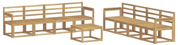 VidaXL Kültéri kanapé szett 9 pcs Fehér 59 x 59 x 37 cm Tömör Akácfa