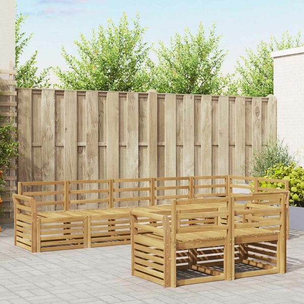 VidaXL Kültéri kanapé szett 8 pcs Fehér 308 x 130,5 x 73 cm