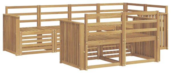 VidaXL Kültéri kanapé szett 7 pcs Fehér 247 x 128,5 x 73 cm
