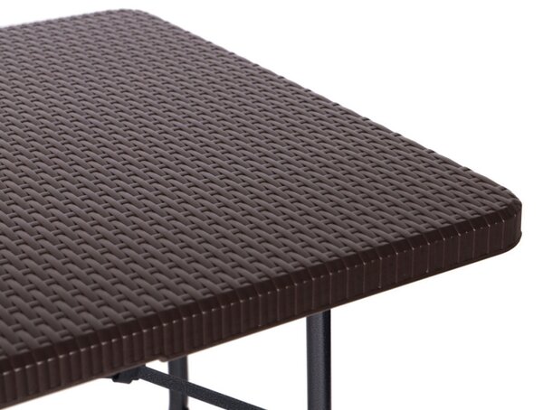 Rattan hatású összecsukható kerti asztal
