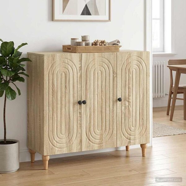 VidaXL Széf Sonoma Tölgy 89 x 34,5 x 80 cm Szerelt Fa