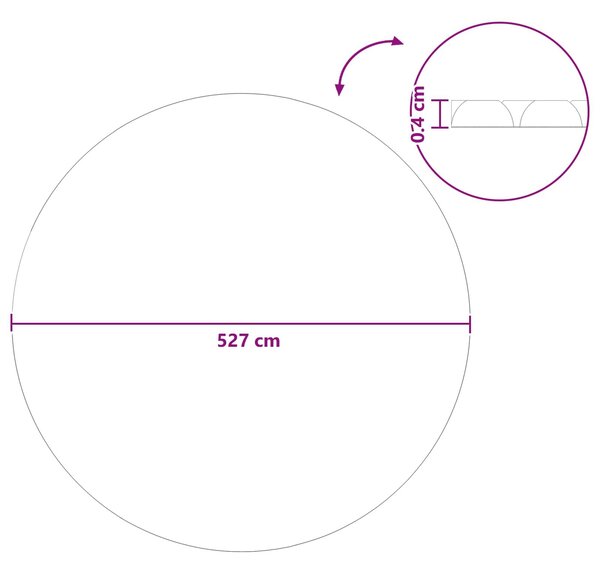 VidaXL Napenergia Takaró Extra Nehéz Ø 527 cm, 400 μm, Kerek, PE, Fekete