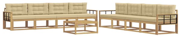 VidaXL Kültéri kanapé szett 9 pcs Fehér és Bézs 79 x 79 x 37 cm