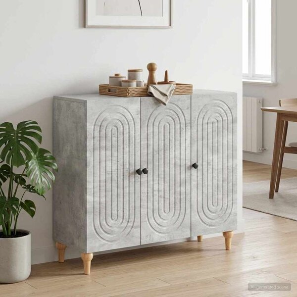 VidaXL Széf Betonszürke 89 x 34,5 x 80 cm Szerelt Fa