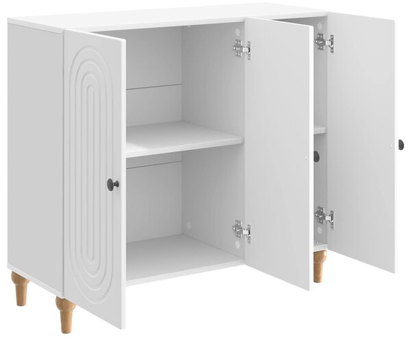 VidaXL Széf Magasfényű Fehér 89 x 34,5 x 80 cm Szerelt Fa