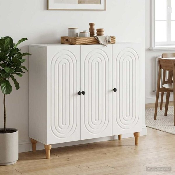 VidaXL Széf Magasfényű Fehér 89 x 34,5 x 80 cm Szerelt Fa