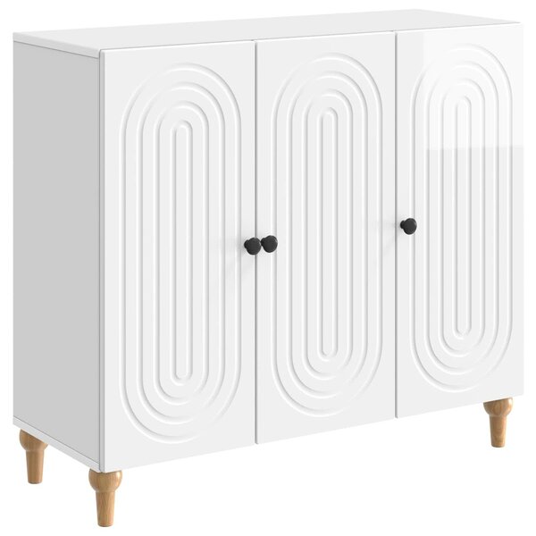 VidaXL Széf Magasfényű Fehér 89 x 34,5 x 80 cm Szerelt Fa