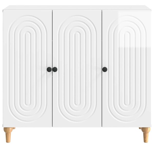 VidaXL Széf Magasfényű Fehér 89 x 34,5 x 80 cm Szerelt Fa