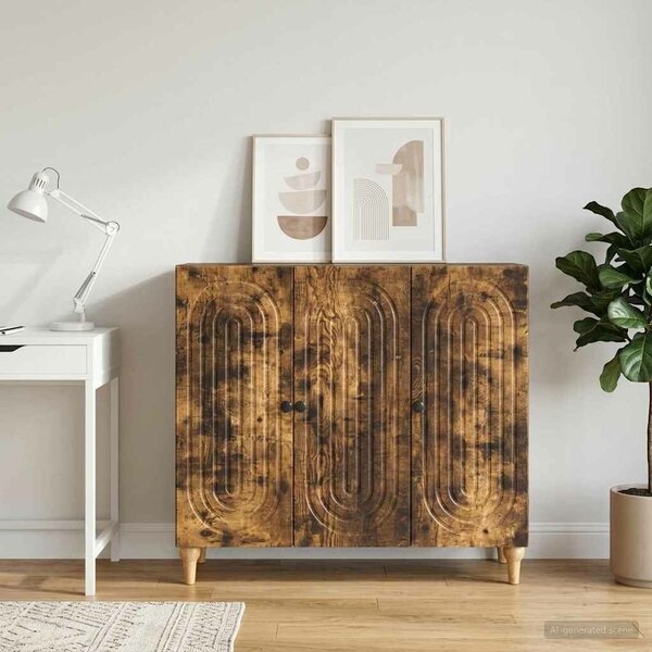 VidaXL Széf Füstös Tölgy 89 x 34,5 x 80 cm Szerelt Fa