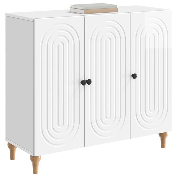 VidaXL Széf Magasfényű Fehér 89 x 34,5 x 80 cm Szerelt Fa