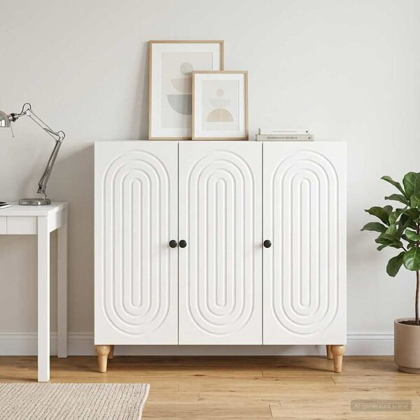 VidaXL Széf Magasfényű Fehér 89 x 34,5 x 80 cm Szerelt Fa