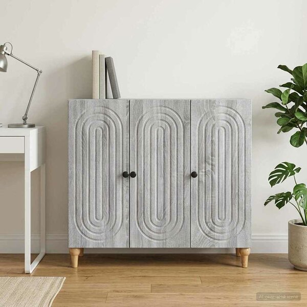 VidaXL Széf Szürke Sonoma 89 x 34,5 x 80 cm Szerelt Fa
