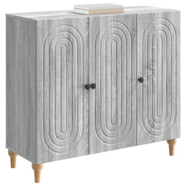 VidaXL Széf Szürke Sonoma 89 x 34,5 x 80 cm Szerelt Fa