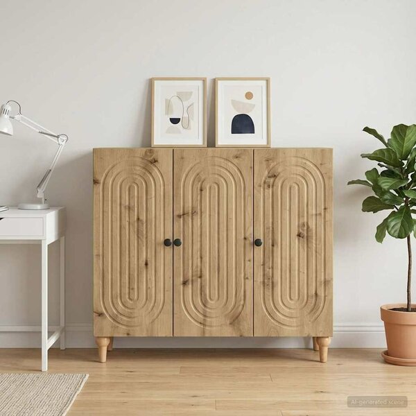 VidaXL Széf Kézműves Tölgy 89 x 34,5 x 80 cm Szerelt Fa