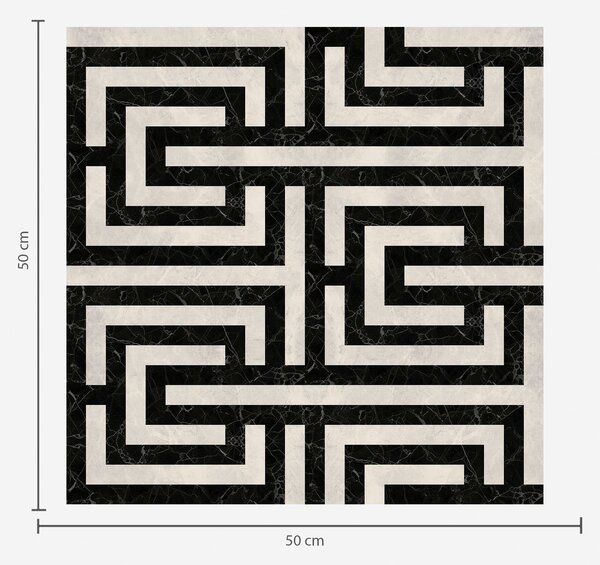 Tapéta Fekete-fehér geometrikus labirintusminta, Absztrakt tapétá, a01073 : Uwalls.hu
