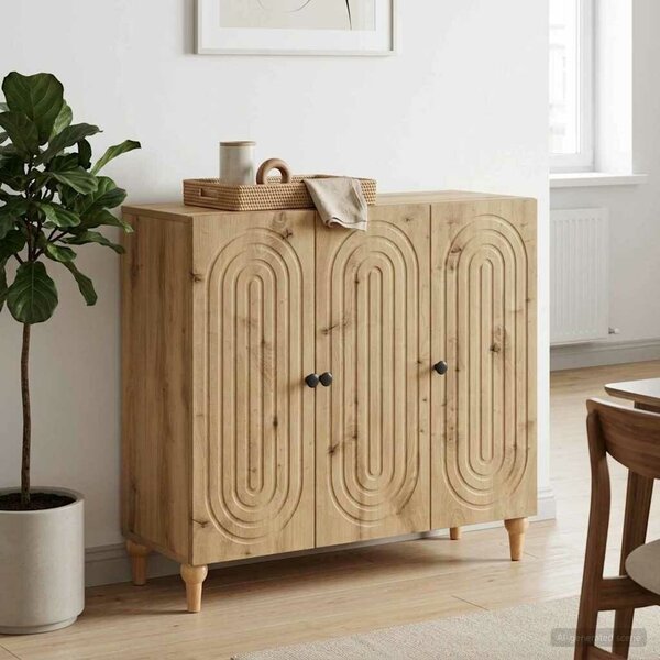 VidaXL Széf Kézműves Tölgy 89 x 34,5 x 80 cm Szerelt Fa