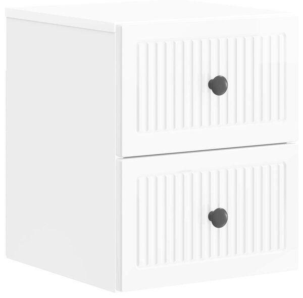 VidaXL Fali éjjeli szekrény 2 pcs Magasfényű Fehér 33 x 34,5 x 40 cm