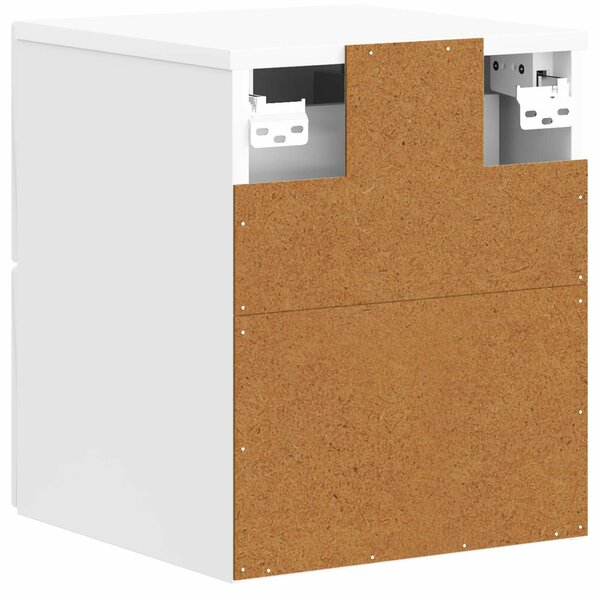 VidaXL Fali éjjeli szekrény 2 pcs Magasfényű Fehér 33 x 34,5 x 40 cm