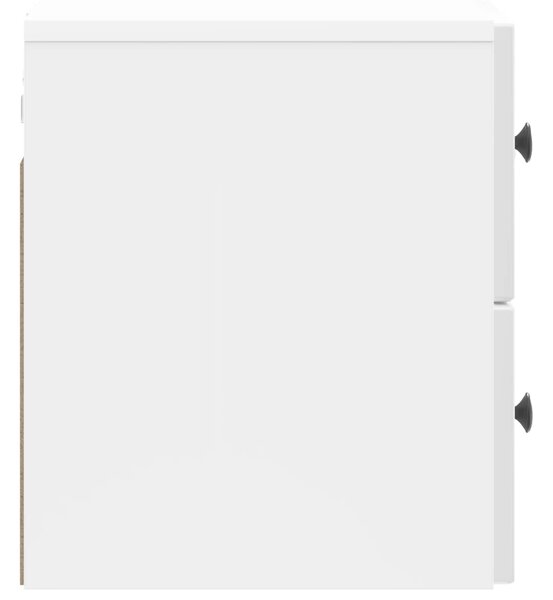 VidaXL Fali éjjeli szekrény 2 pcs Magasfényű Fehér 33 x 34,5 x 40 cm