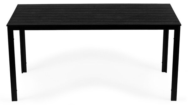 6 személyes kerti asztal 156x78 cm polywood fekete
