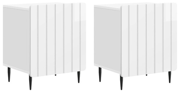 VidaXL Éjjeliszekrény 2 pcs Magasfényű Fehér 43 x 34,5 x 52 cm