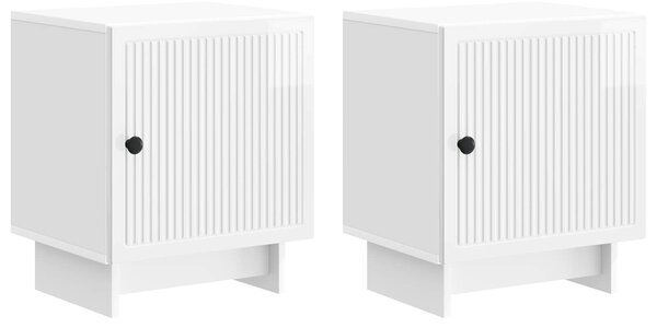 VidaXL Éjjeliszekrény 2 pcs Magasfényű Fehér 43 x 34,5 x 50 cm