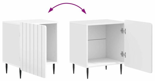 VidaXL Éjjeliszekrény 2 pcs Magasfényű Fehér 43 x 34,5 x 52 cm