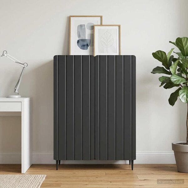 VidaXL Széf Fekete 66 x 34,5 x 92 cm Szerelt Fa