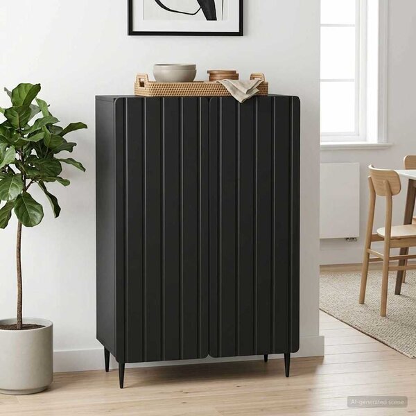 VidaXL Széf Fekete 66 x 34,5 x 92 cm Szerelt Fa