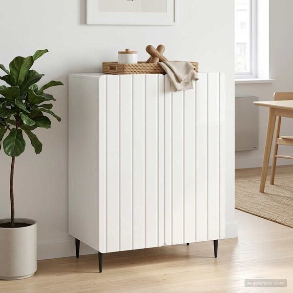VidaXL Széf Magasfényű Fehér 66 x 34,5 x 92 cm Szerelt Fa