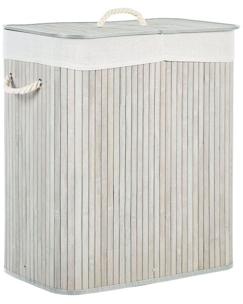 Szennyeskosár KANDY Bambusz Világosszürke 100 L