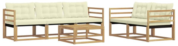 VidaXL Kültéri kanapé szett 6 pcs Fehér és Krém színű 79 x 79 x 37 cm