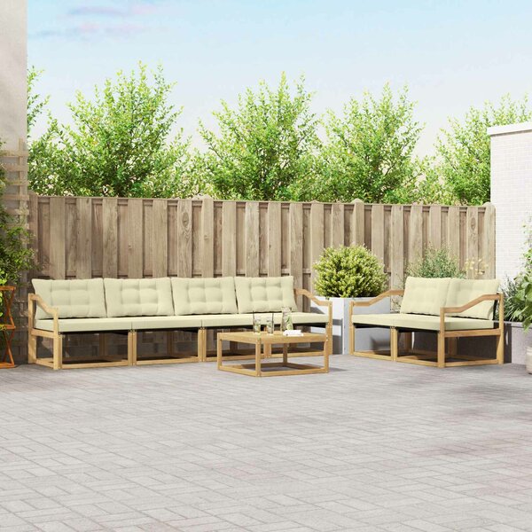 VidaXL Kültéri kanapé szett 7 pcs Fehér és Krém színű 79 x 79 x 37 cm