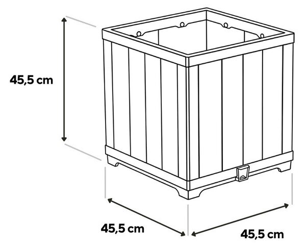 Deco szögletes műanyag virágláda 61 l