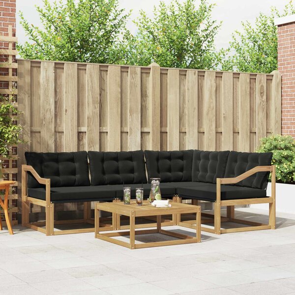 VidaXL Kültéri kanapé szett 5 pcs Fehér és Fekete 79 x 79 x 37 cm