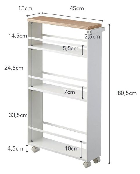 Fehér fém fürdőszobai polcos állvány 47,5x81 cm Tower – YAMAZAKI