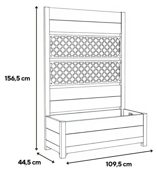 Deco tulip hátfallas virágláda 110l