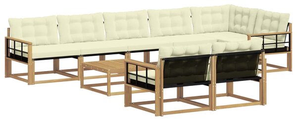 VidaXL Kültéri kanapé szett 9 pcs Fehér és Krém színű 79 x 79 x 37 cm