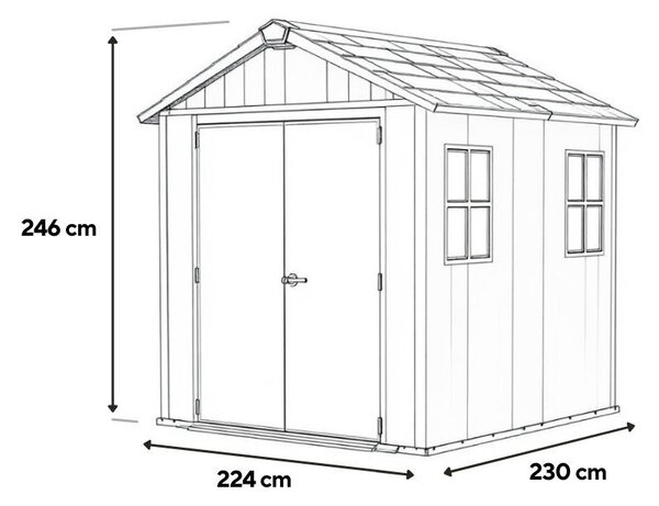 Apex 7,5x7/7x7,5 műanyag kerti ház