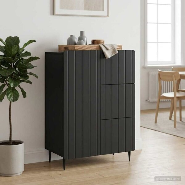 VidaXL Széf Fekete 66 x 34,5 x 91,5 cm Szerelt Fa