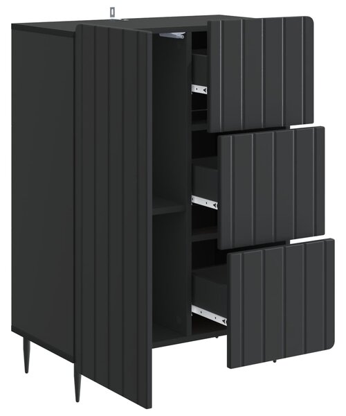 VidaXL Széf Fekete 66 x 34,5 x 91,5 cm Szerelt Fa