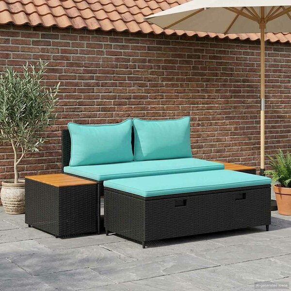 VidaXL Kültéri kanapé szett 4 -Seater 4 pcs 55 x 30 x 39 cm