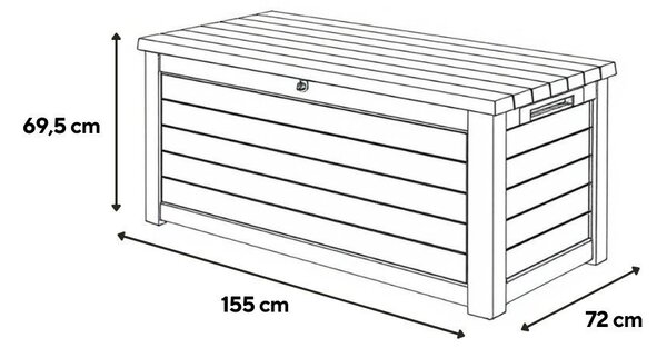 Decocoat műanyag kerti láda 630 l