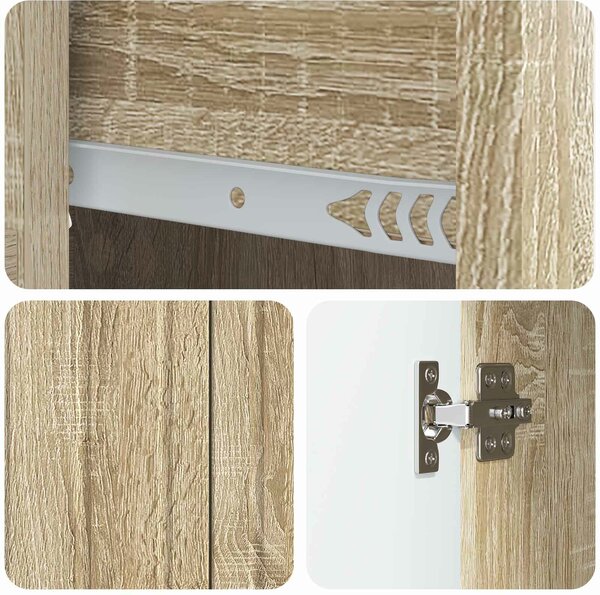 VidaXL Széf Sonoma Tölgy 66 x 34,5 x 91,5 cm Szerelt Fa
